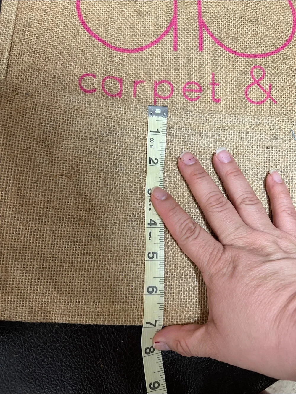 ABC Carpet & Home Natural Jute Tote with Pink Logo